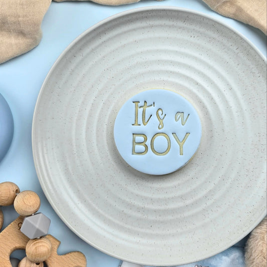 Custom Cookie Cutters Embosser - It's a Boy.