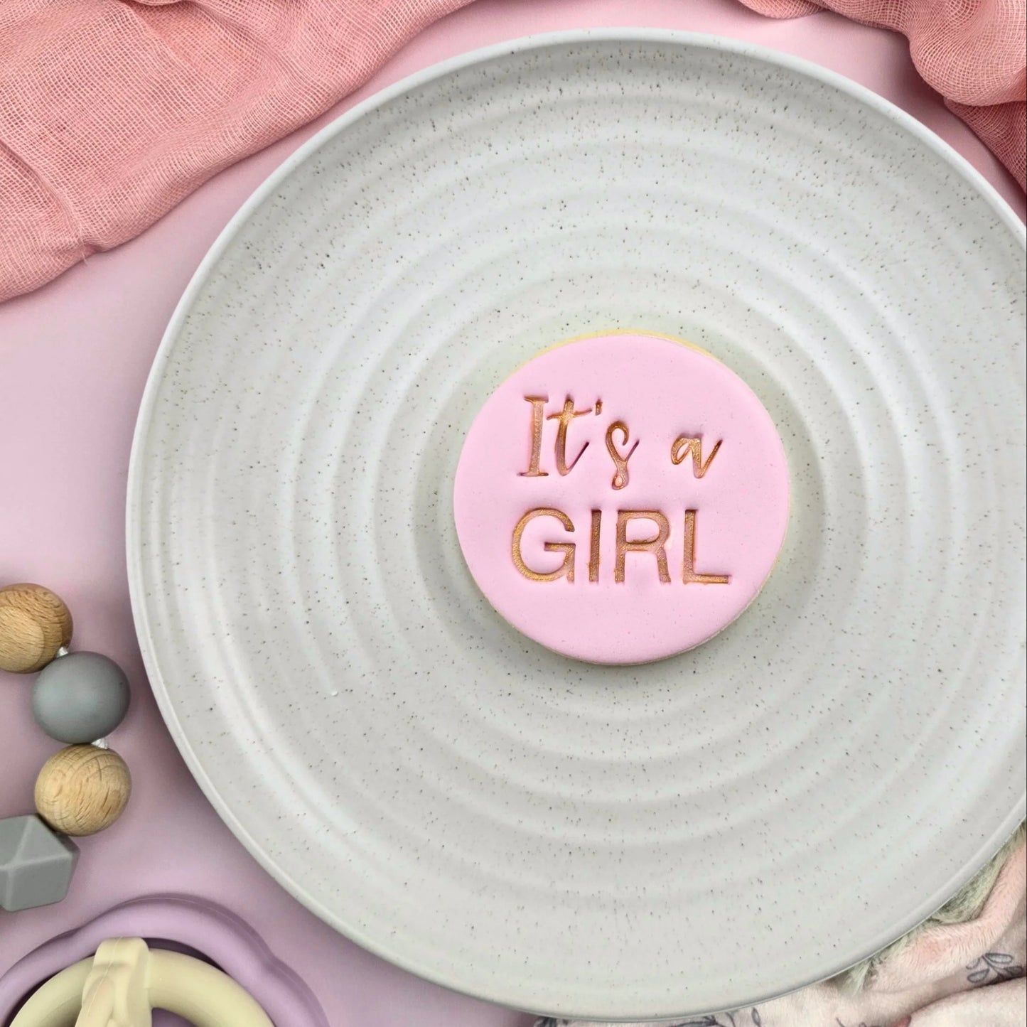 Custom Cookie Cutters Embosser - It's a Girl.