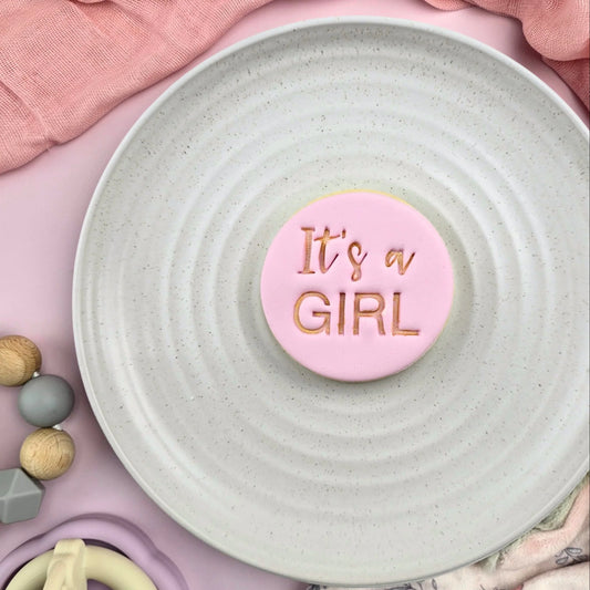 Custom Cookie Cutters Embosser - It's a Girl.