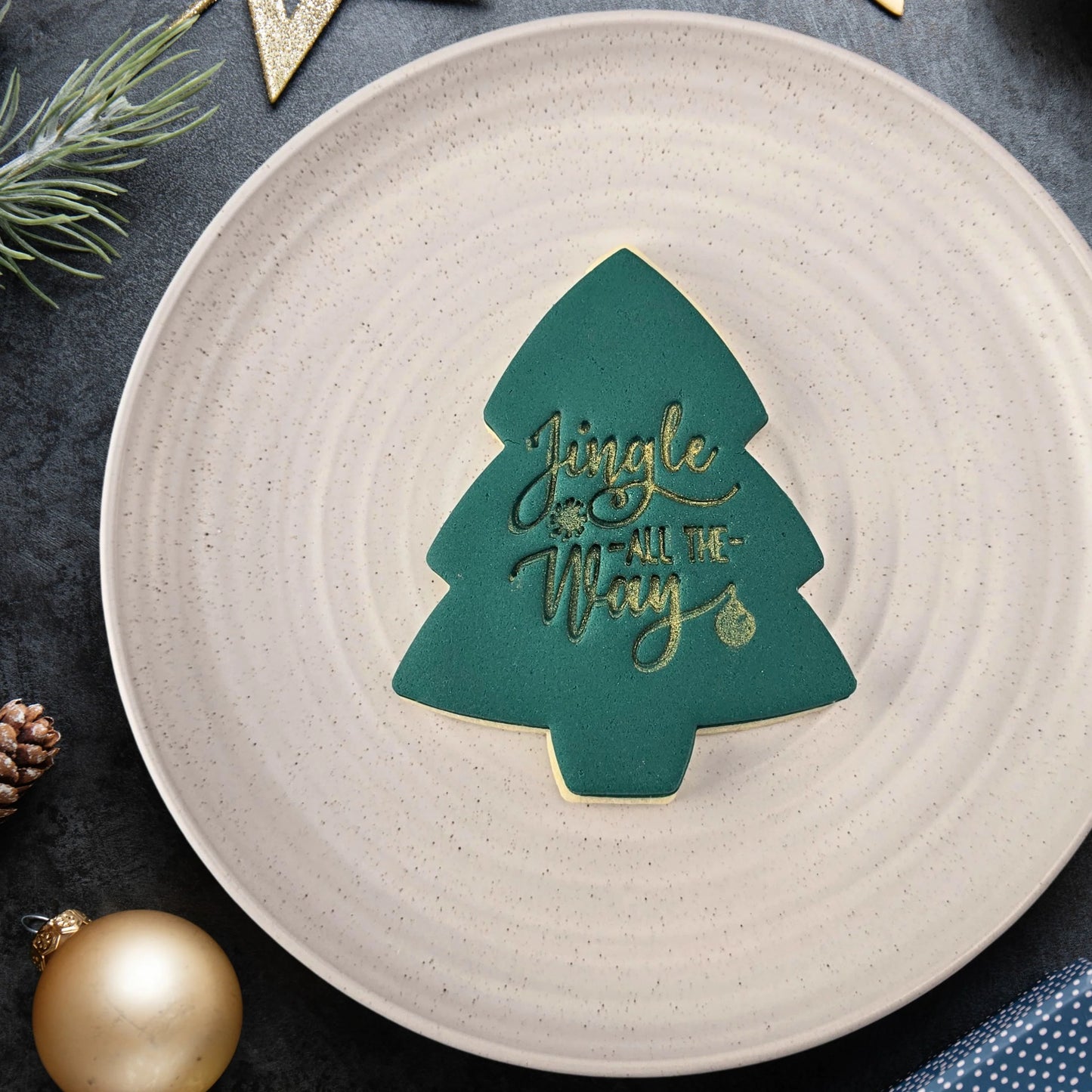 Custom Cookie Cutters Embosser - Jingle all the way