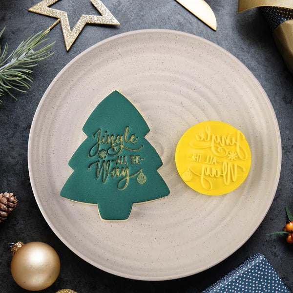 Custom Cookie Cutters Embosser - Jingle all the way