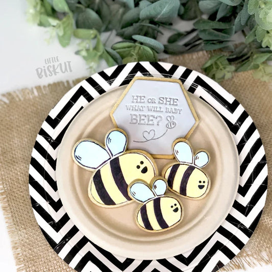 Little Biskut Large Bee Cutter & Embosser Set.