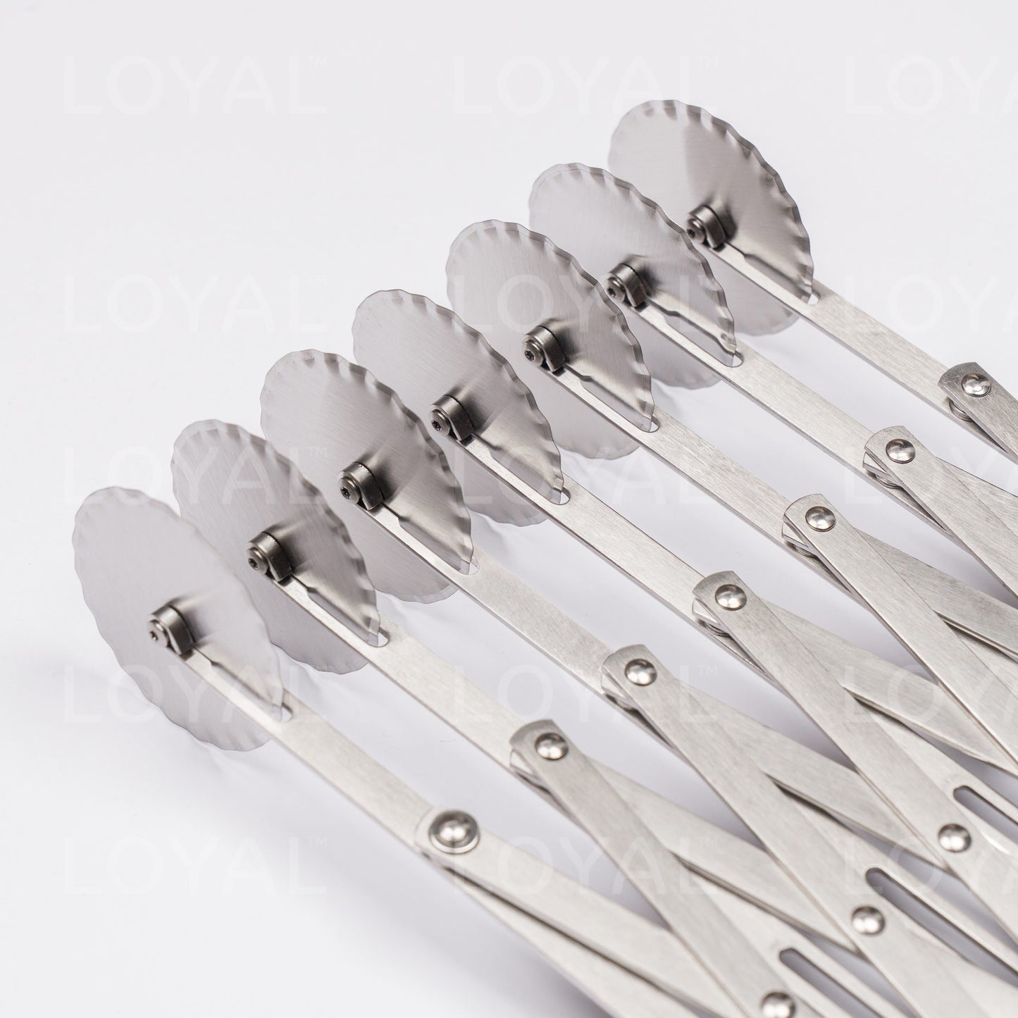 Loyal Expandable Dough Divider / Cutter - Fluted 7 Wheel
