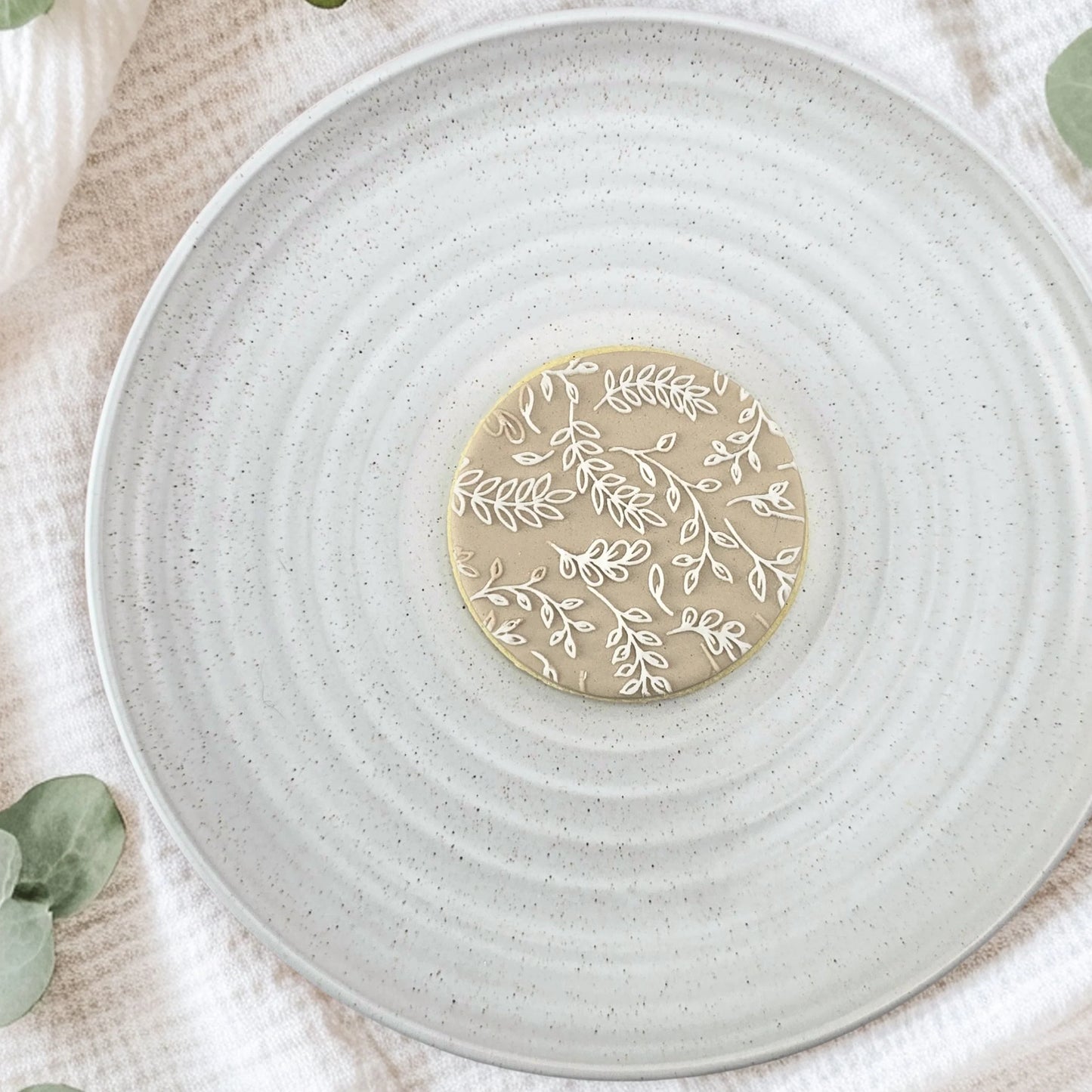 Custom Cookie Cutters - Leaf Collage Pattern Plate.