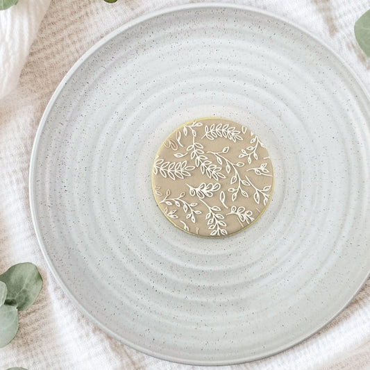 Custom Cookie Cutters - Leaf Collage Pattern Plate.
