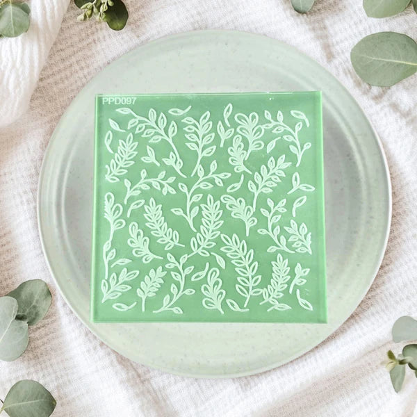 Custom Cookie Cutters - Leaf Collage Pattern Plate.