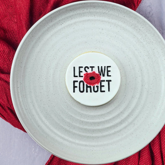 Custom cookie cutters - Lest We Forget Debosser.