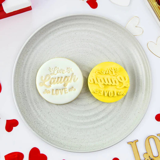 Custom Cookie Cutters Embosser - Live Laugh Love