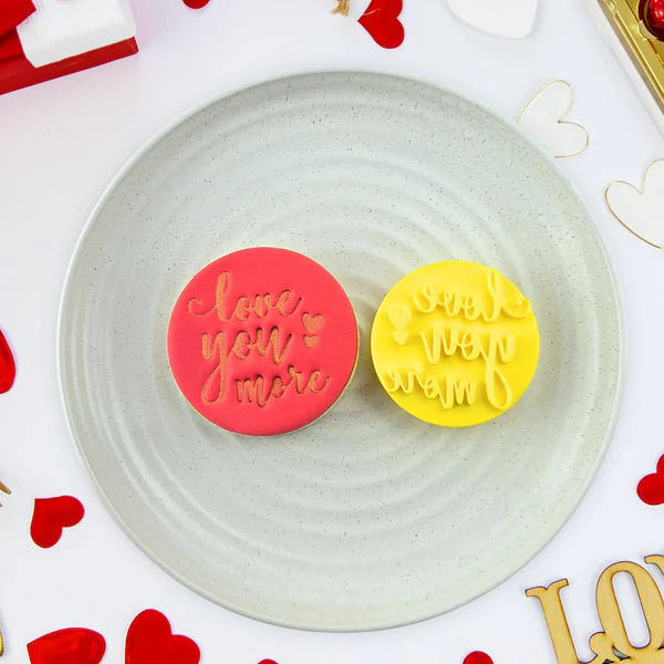 Custom Cookie Cutters Embosser - Love you more.