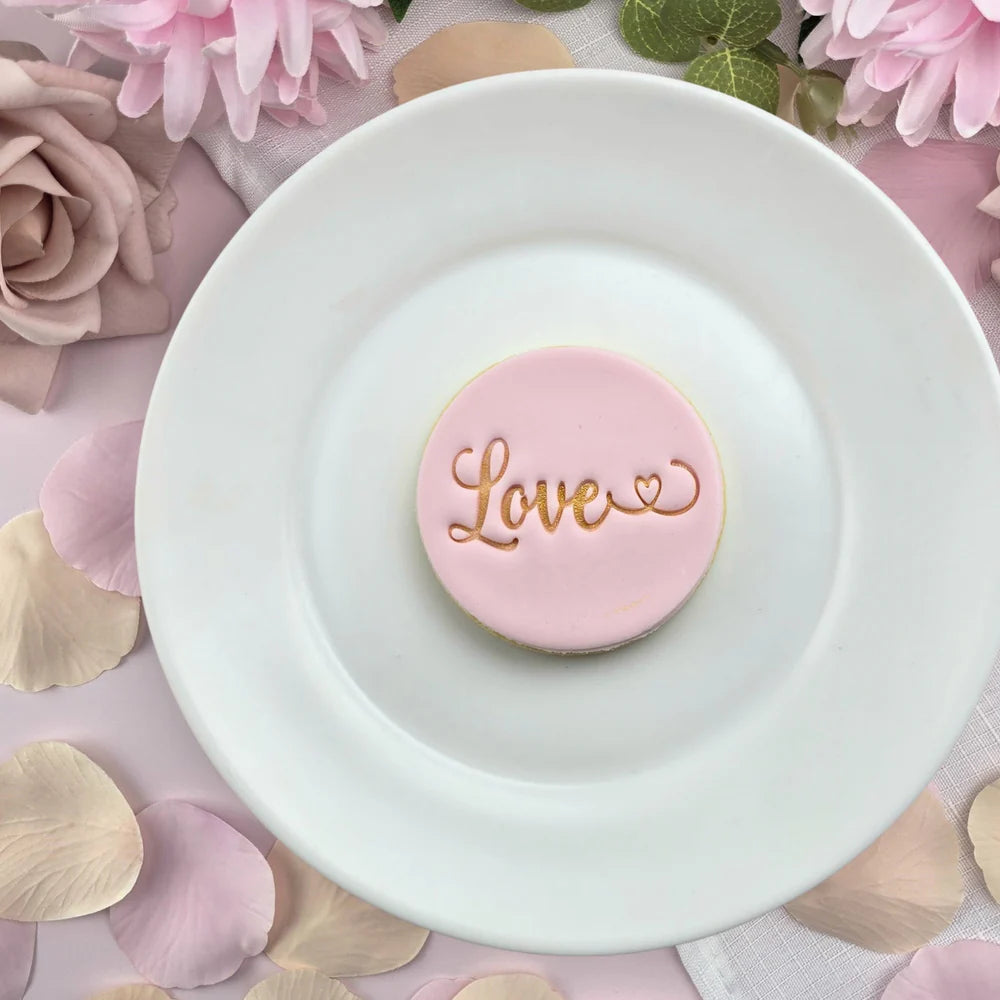 Custom Cookie Cutters Embosser - Love with heart.