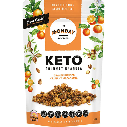 The Monday Food Co. Keto Gourmet Granola - Orange Infused Crunchy Macadamia 300g