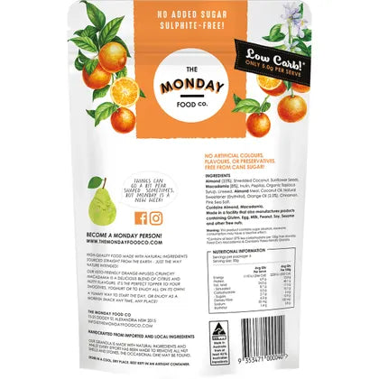 The Monday Food Co. Keto Gourmet Granola - Orange Infused Crunchy Macadamia 300g