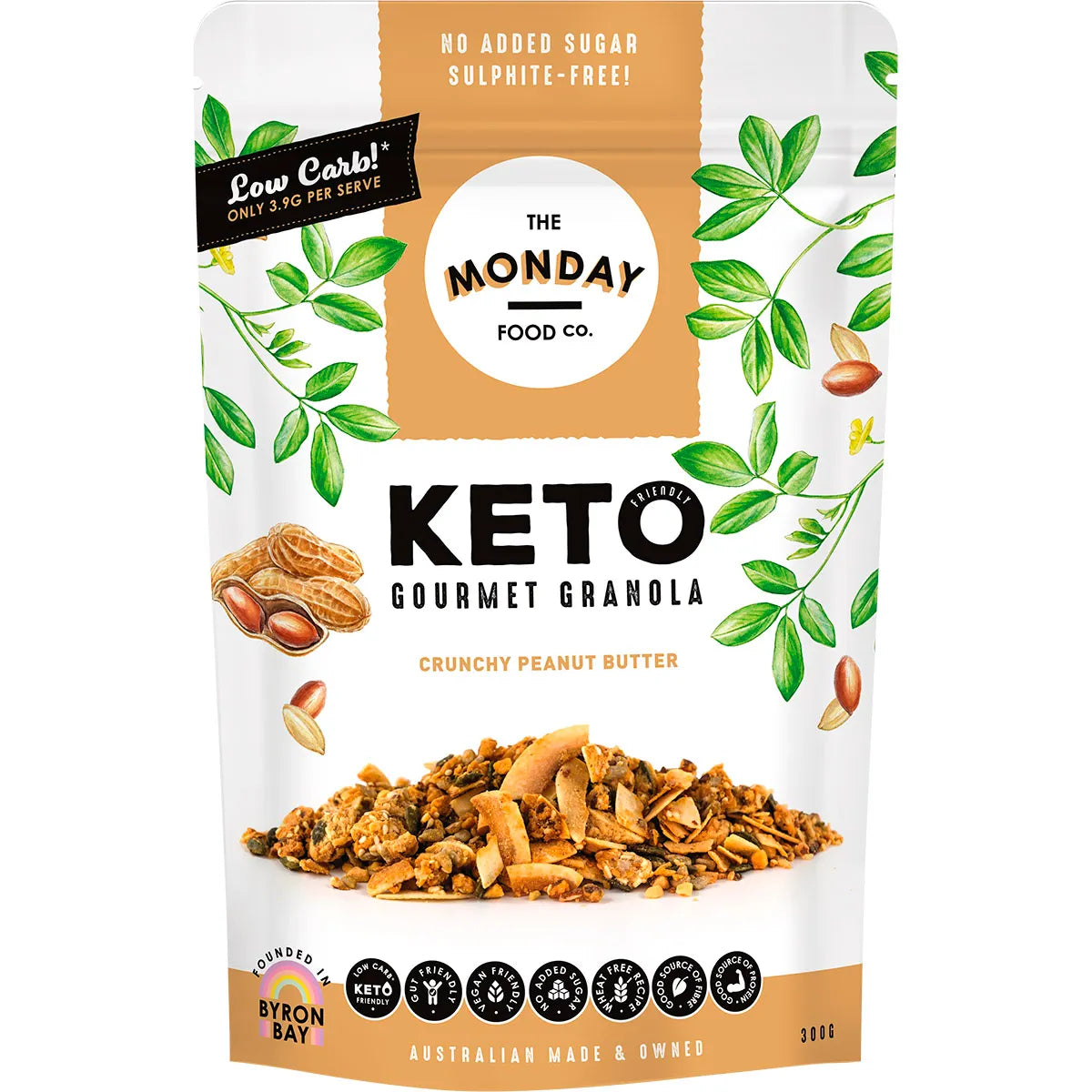 The Monday Food Co. Keto Gourmet Granola - Crunchy Peanut Butter 300g