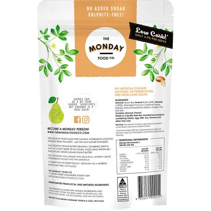The Monday Food Co. Keto Gourmet Granola - Crunchy Peanut Butter 300g