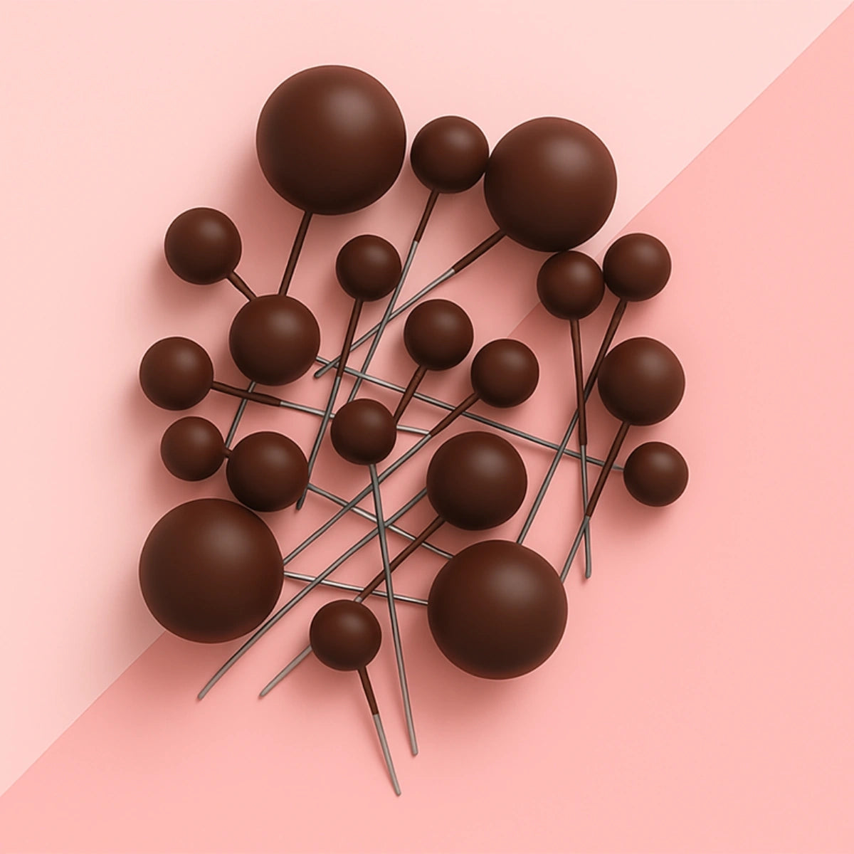 Iconic - Mocha Brown - Matte Ball Toppers - 20PCS