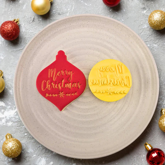 Custom Cookie Cutters - Merry Christmas Embosser.