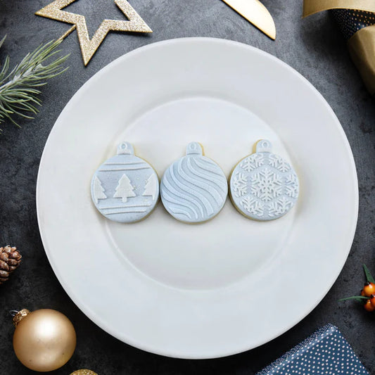 Custom Cookie Cutters - Mini Bauble Cutter and Debosser Set.