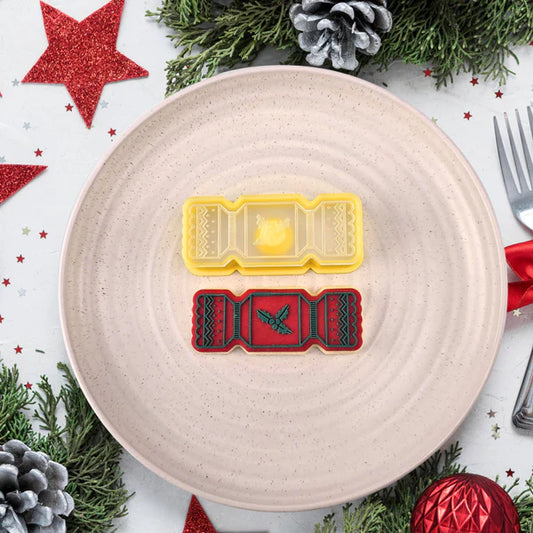 Custom Cookie Cutter - Mini Christmas Cracker Cutter and Debosser Set.