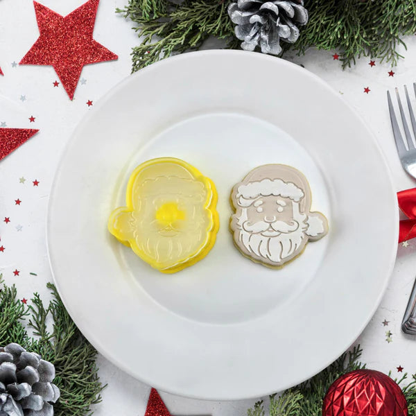 Custom Cookie Cutter - Mini Santa Cutter and Debosser Set.