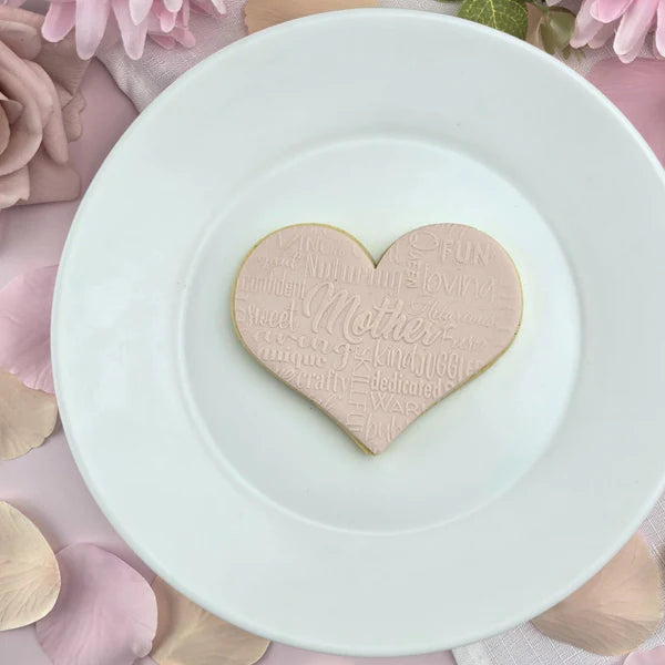 Custom Cookie Cutters - Mother Text Collage Pattern Plate.