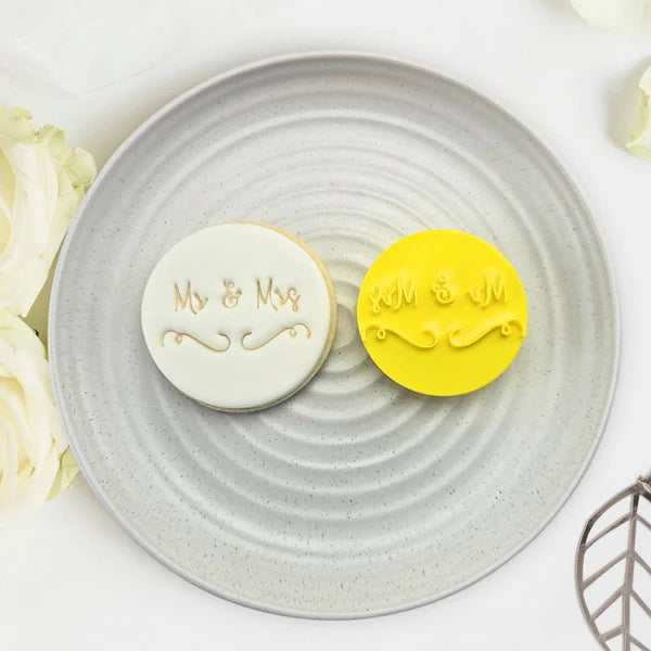 Custom Cookie Cutters Embosser - Mr and Mrs.