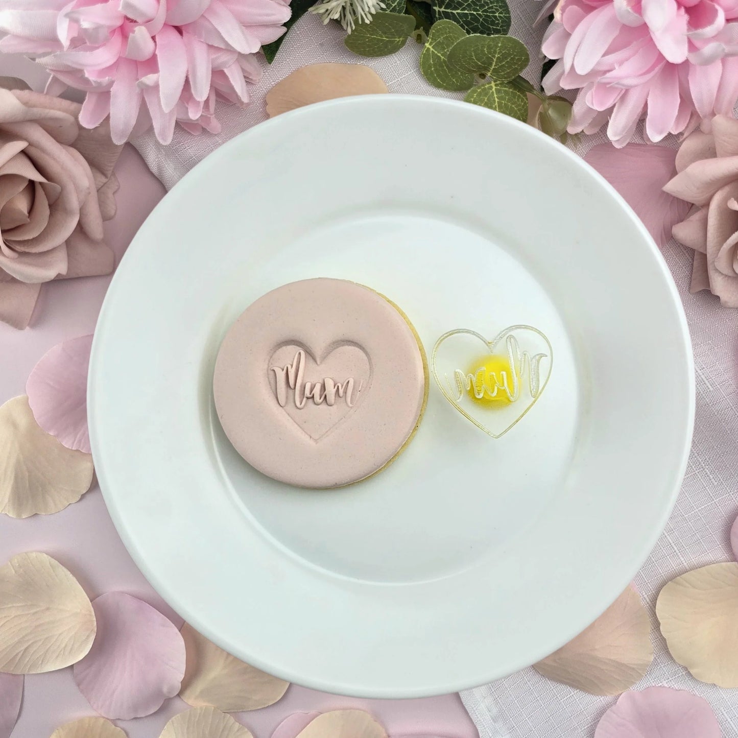Custom Cookie Cutters Embosser - Mum Heart