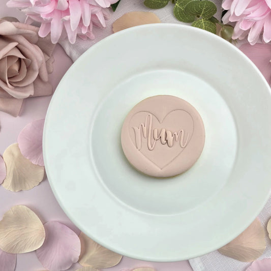 Custom Cookie Cutters Embosser - Mum Heart.