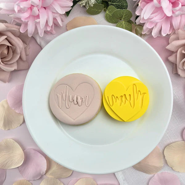 Custom Cookie Cutters Embosser - Mum Heart.