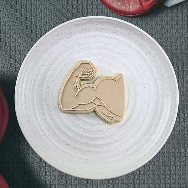 Custom Cookie Cutter - Strong Arm Cutter and Debosser Set.