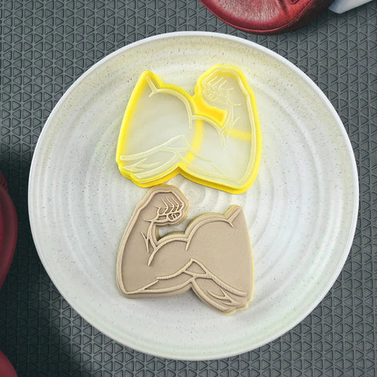 Custom Cookie Cutter - Strong Arm Cutter and Debosser Set.