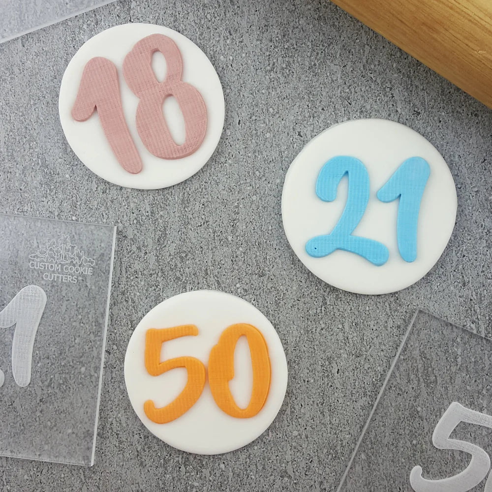 8159 Number Custom Cookie Cutters Number Flow Debosser. – Skysies Cakes