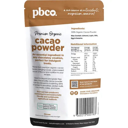 Pb Co. Premium Organic Cacao Powder 250g