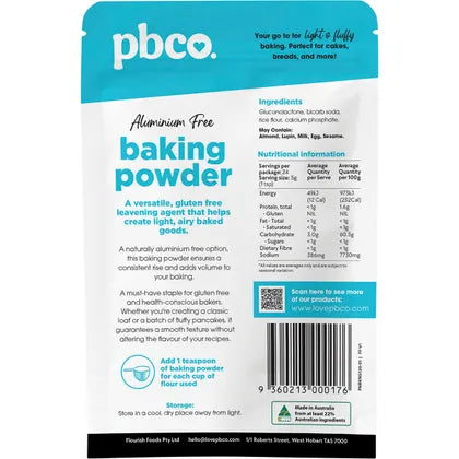 Aluminium Free Baking Powder 120g