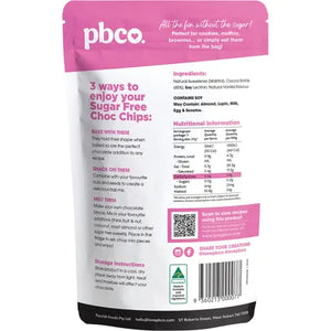 PBCO. Chocolate Chips 98% Sugar Free 220g
