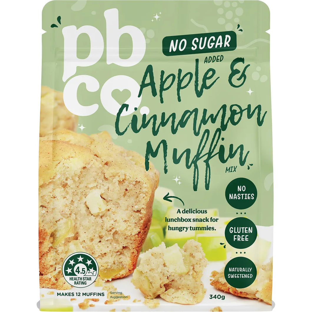 PBCO. Apple Cinnamon Muffin Mix No Sugar Added 340g