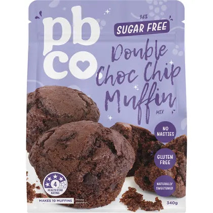 PBCO. Double Choc Chip Muffin Mix 94% Sugar Free 340g