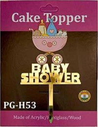 Acrylic Cake Topper - Baby Shower - Gold