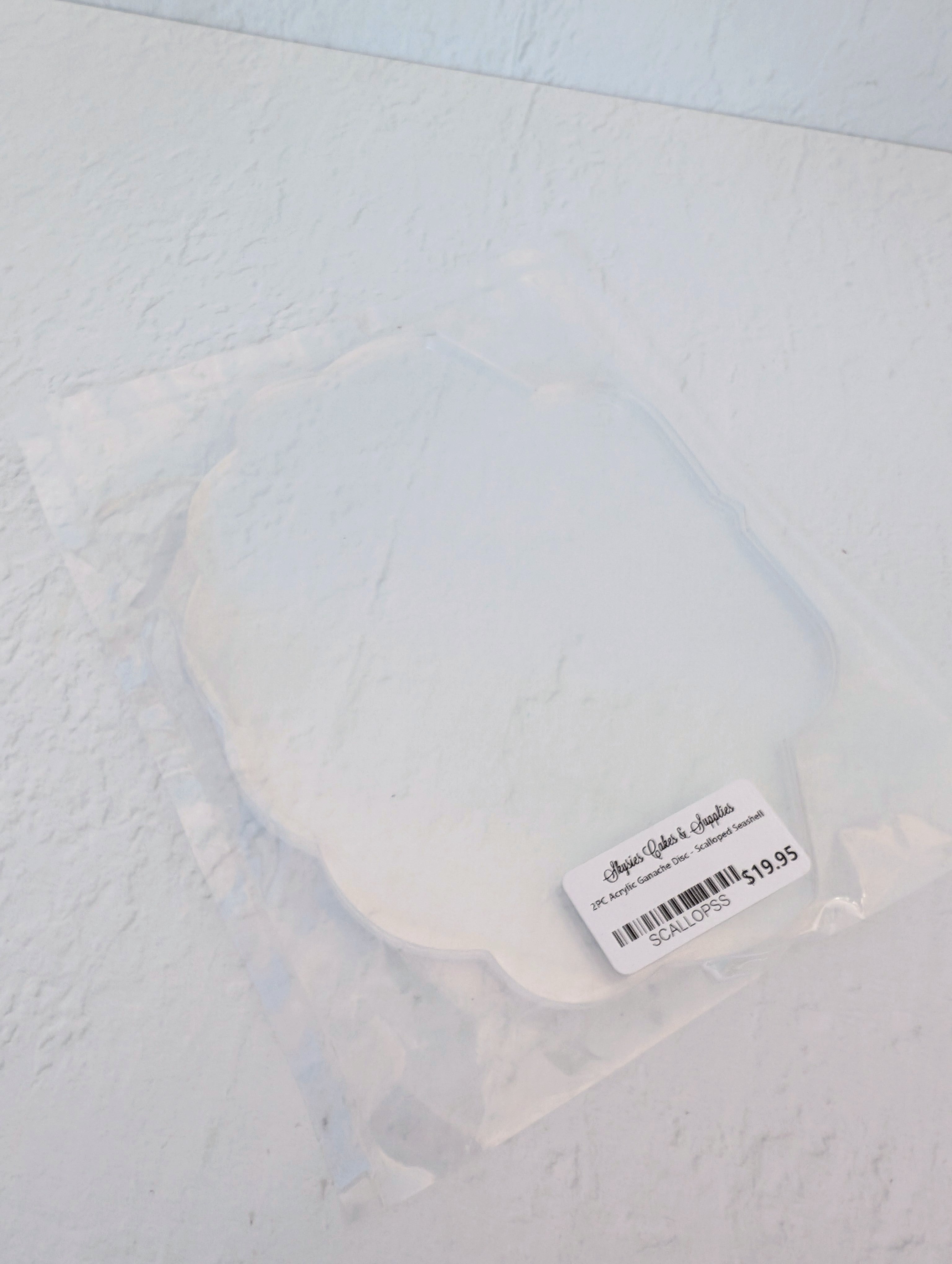 2PC Acrylic Ganache Disc - Scalloped Seashell – Skysies Cakes