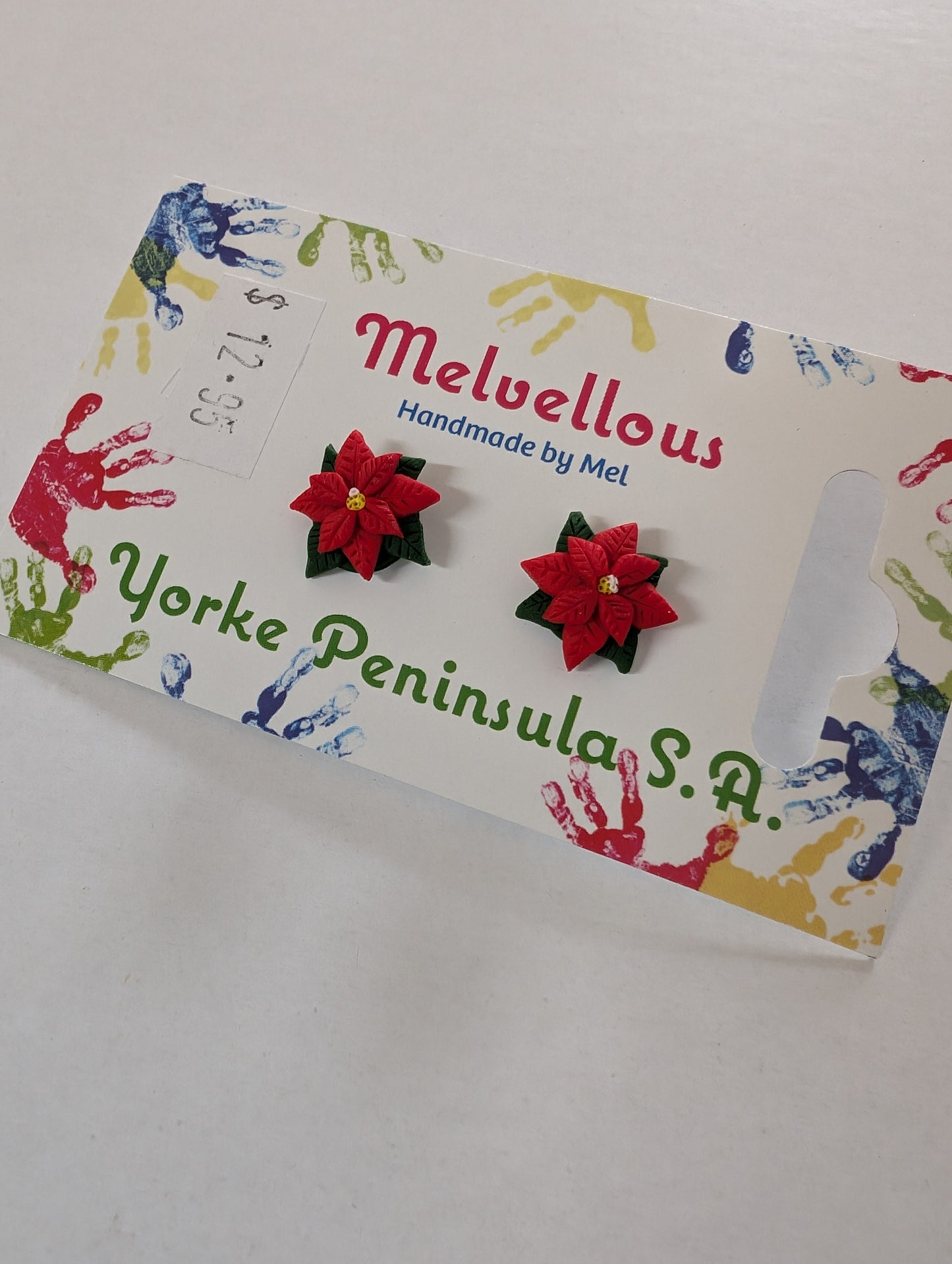 Melvellous - Poinsettia Christmas Flower Earring