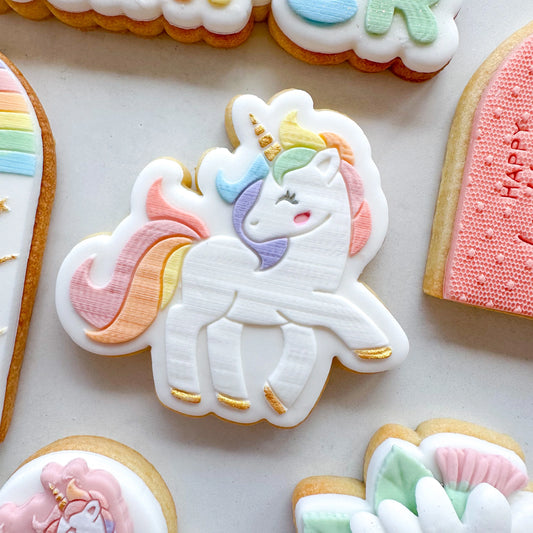 Custom Cookie Cutters -Dancing Unicorn Cutter and Debosser (Cake Sera Sera).