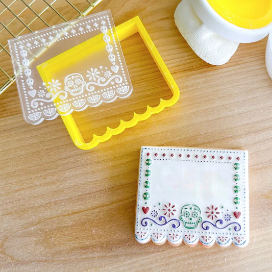 Custom Cookie Cutters - Mexican Bunting Flag Cutter and Debosser Set