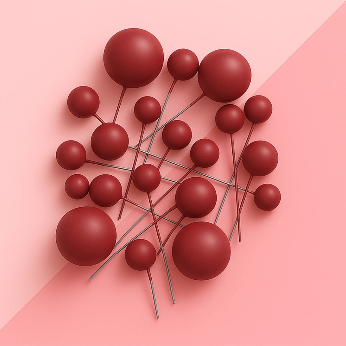Iconic - Red - Matte Ball Toppers - 20PCS