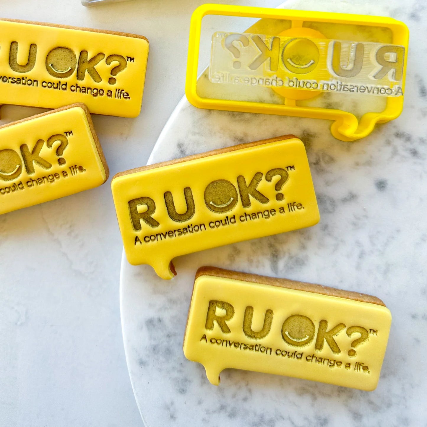 Custom Cookie Cutters - R U OK? Speech Bubble Imprint Set (Charity Approved).