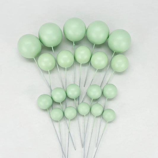 5PC Ball Topper - Sage Green - Assorted Sizes.
