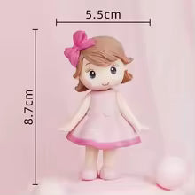 Girl with Pink Bow Cake Topper