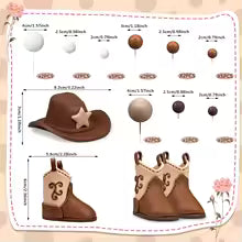 8pc Cowboy Cake Decorating Kit - V2