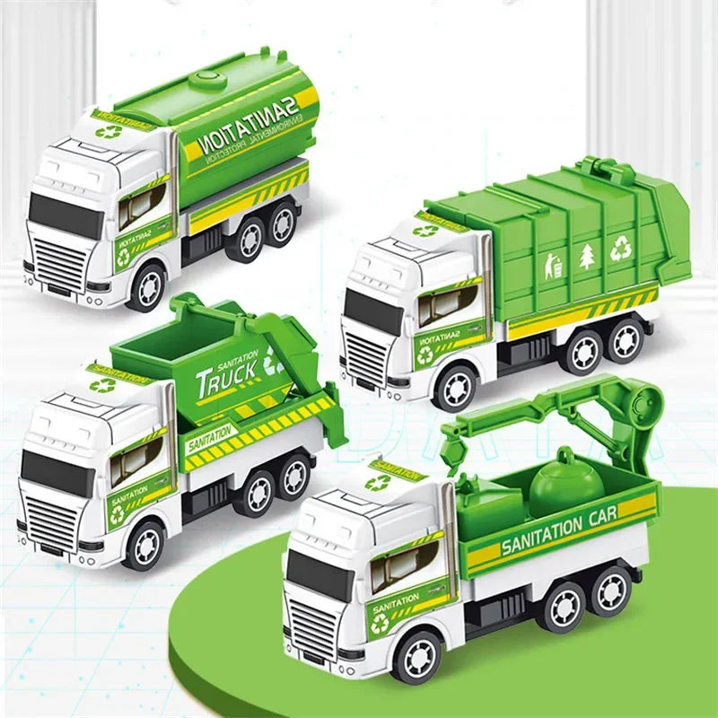 Garbage / Rubbish Truck Toy Set of 4