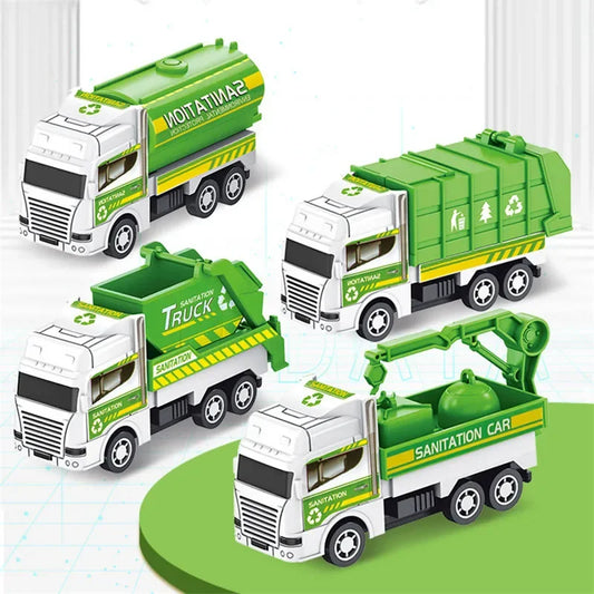 Garbage / Rubbish Truck Toy Set of 4