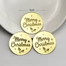 Merry Christmas Plaque Gold