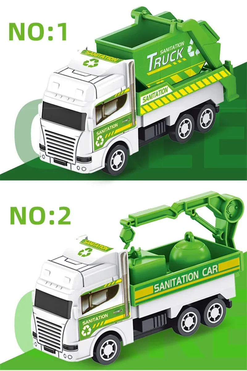 Garbage / Rubbish Truck Toy Set of 4